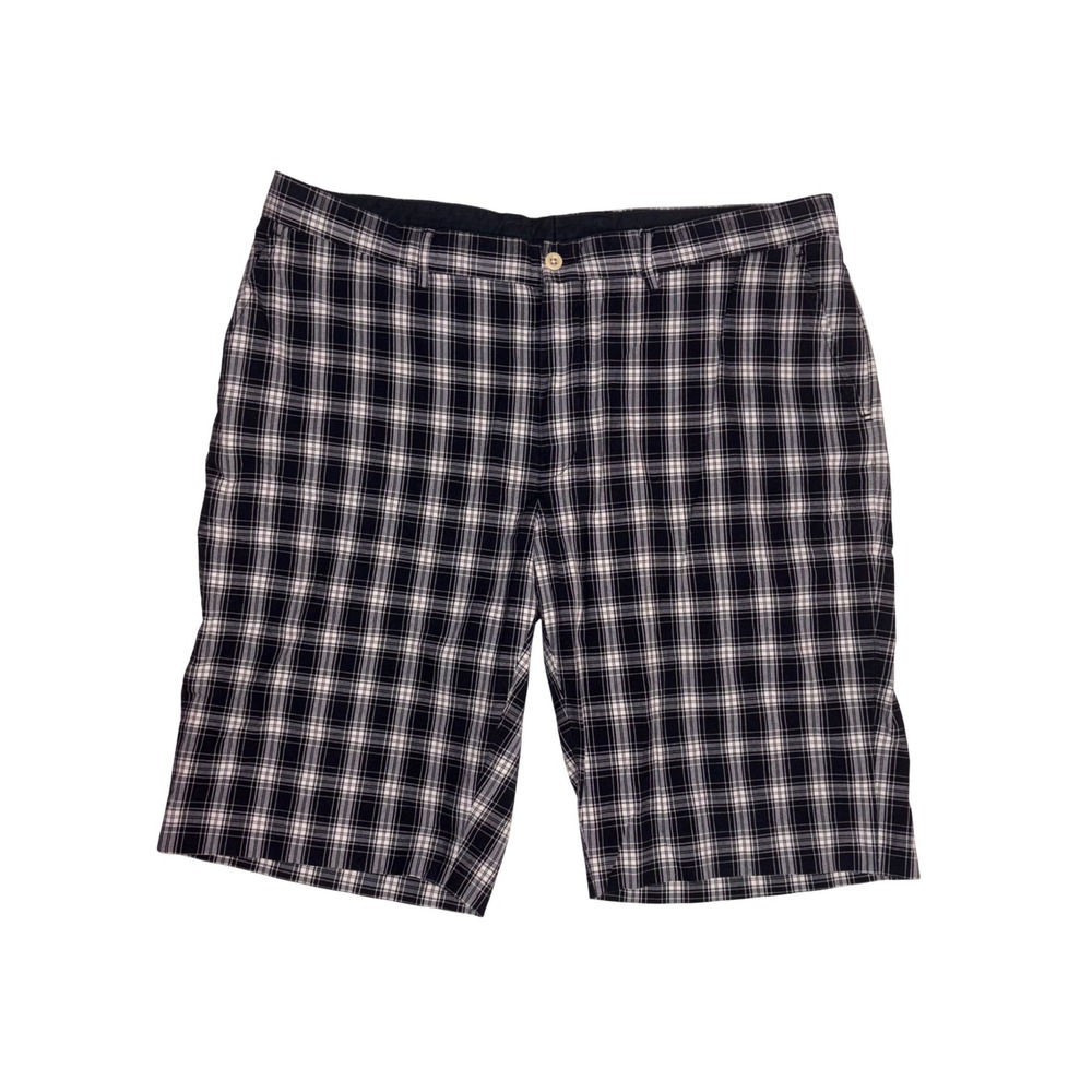 POLO RALPH LAUREN Plaid Shorts Mens 38 Black White Cotton Casual 11" Inseam